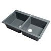 Alfi Brand Titanium 34" Drop-In Dbl Bowl Granite Composite Kitchen Sink AB3420DI-T